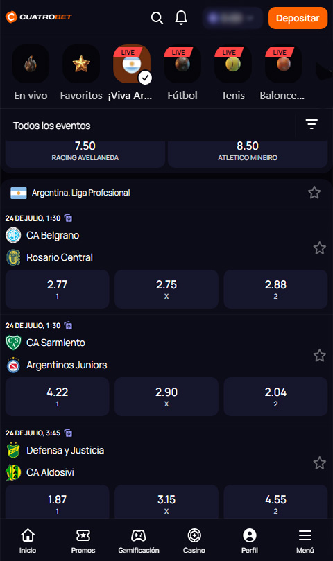 Excelente experiencia móvil con cuartobet